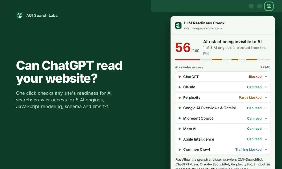 LLM Readiness Check screenshot 2