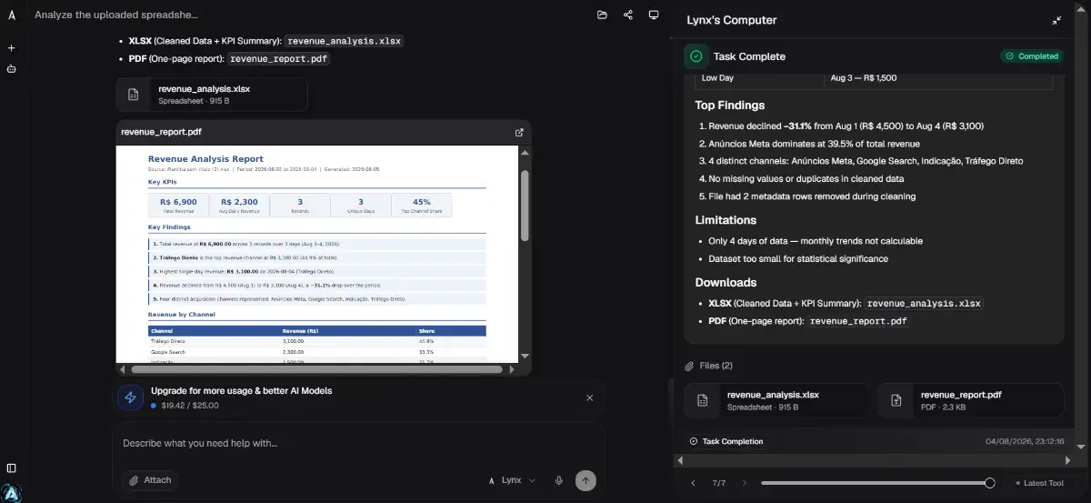Lynx OS by Apex7 AI screenshot 2