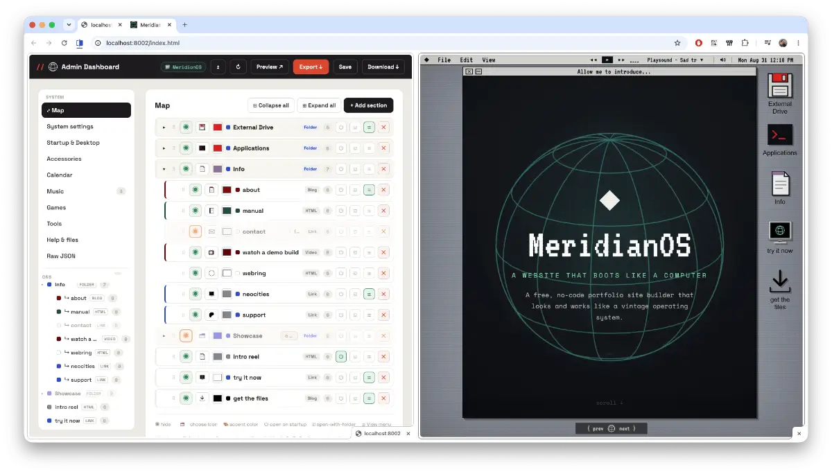MeridianOS screenshot 1