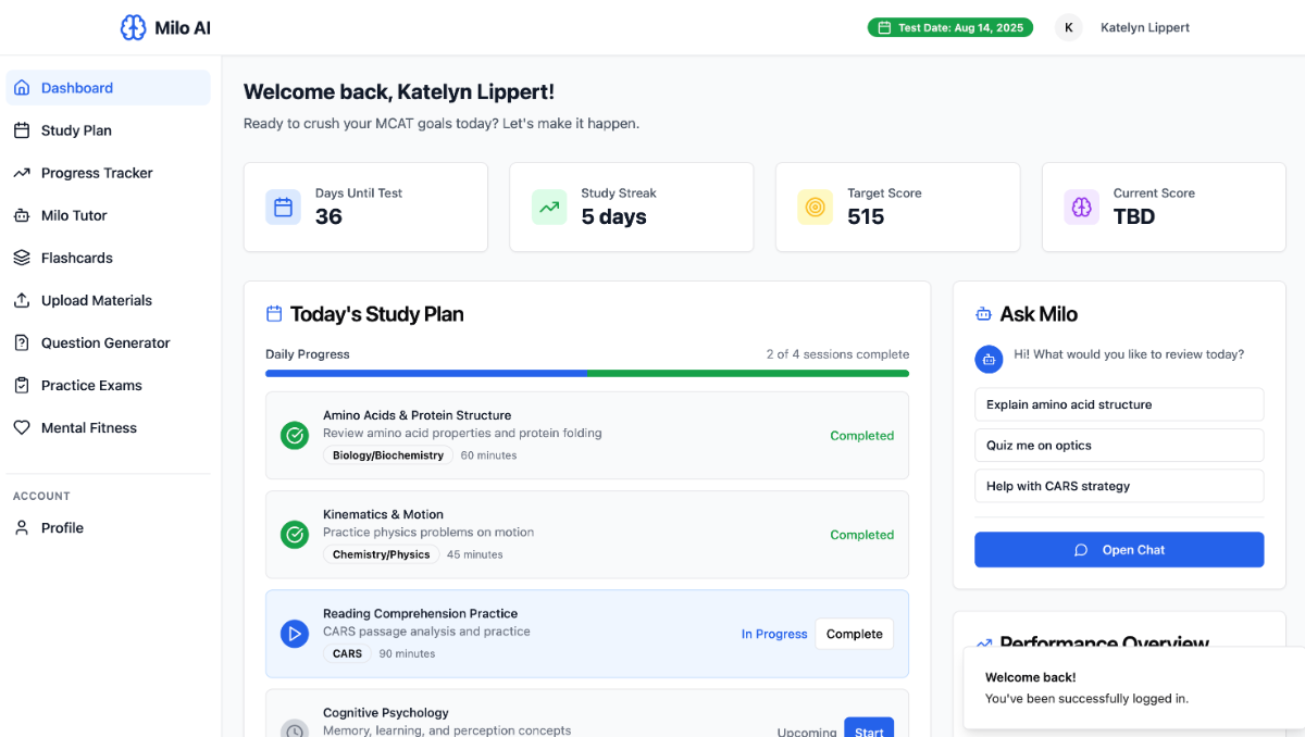 Milo MCAT Prep image number 01