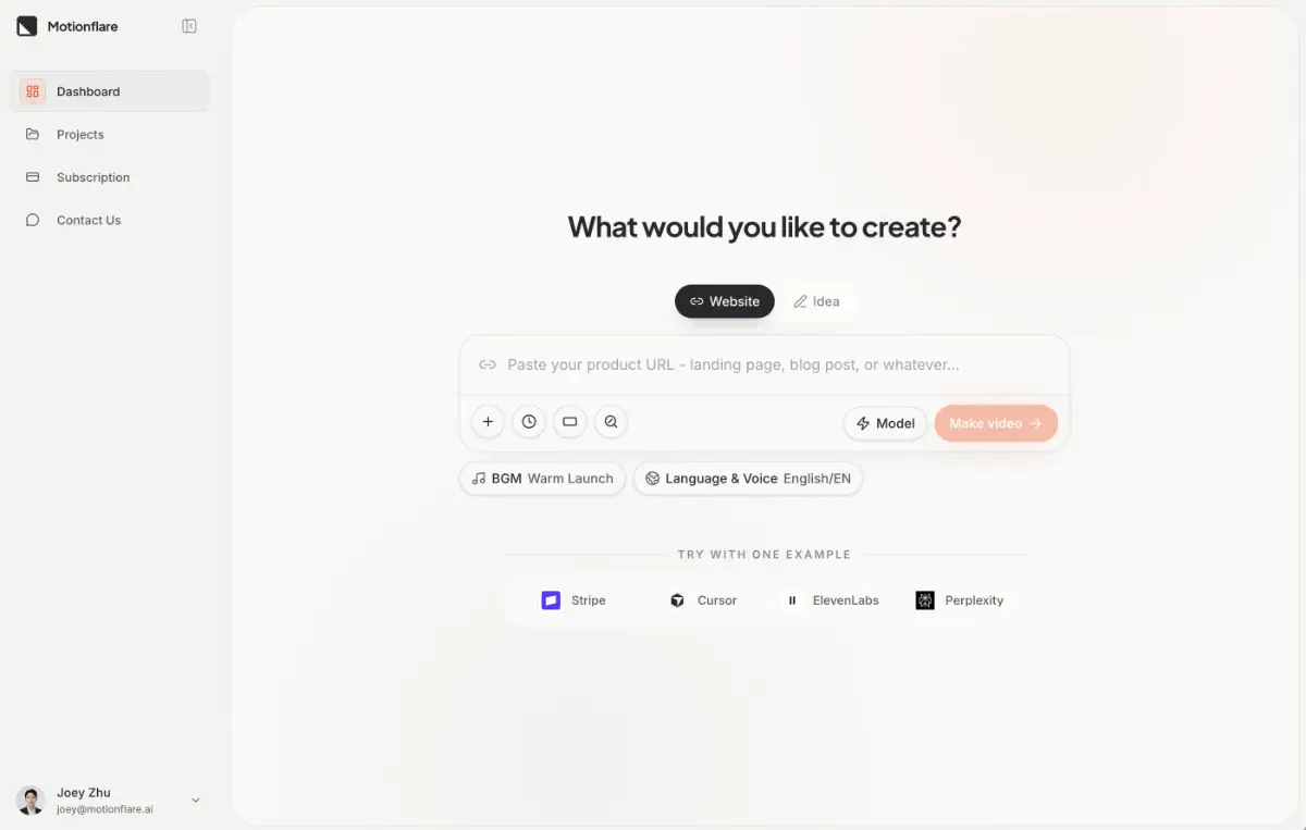 Motionflare screenshot 2