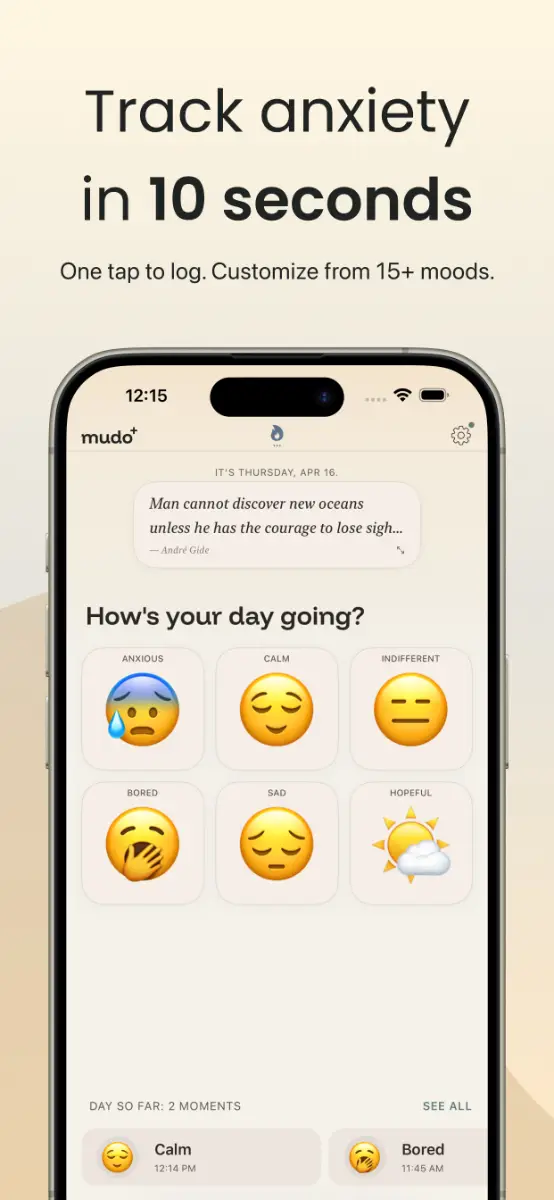 Mudo: Mood & Anxiety Tracker screenshot 2