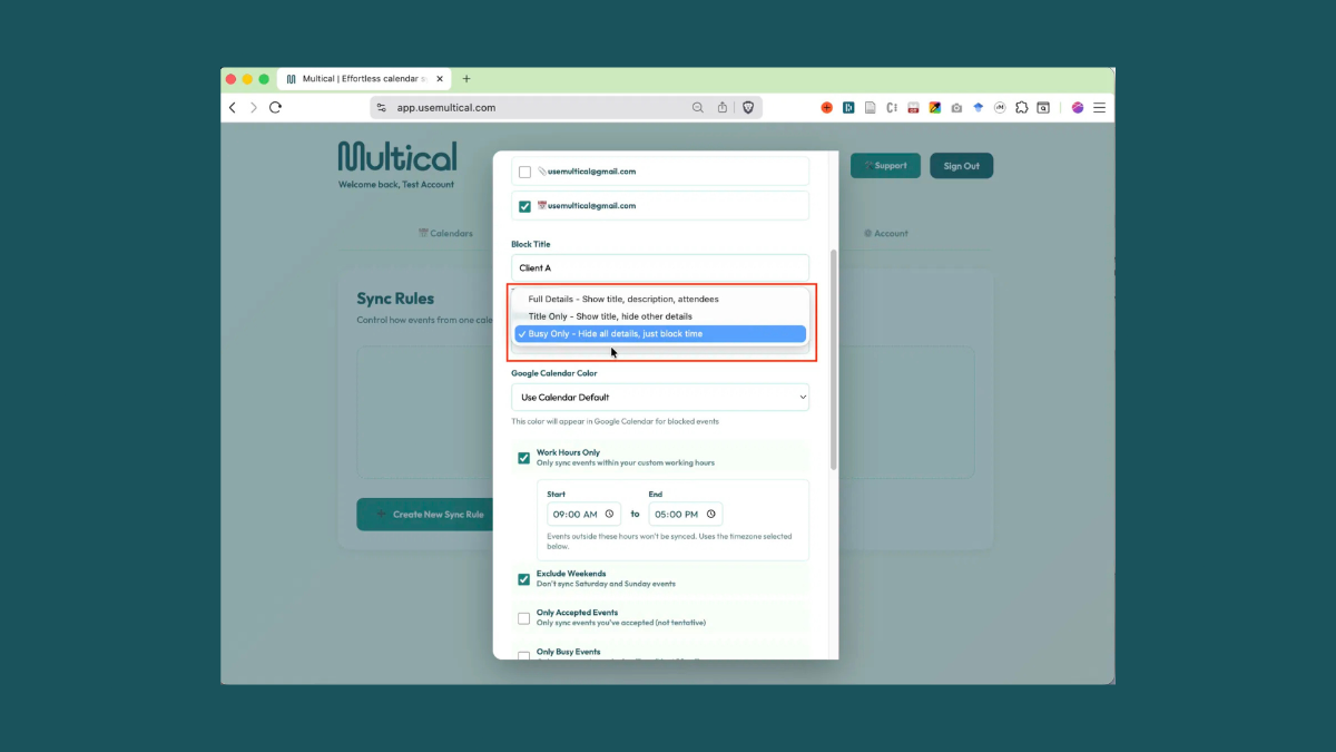Multical screenshot 3