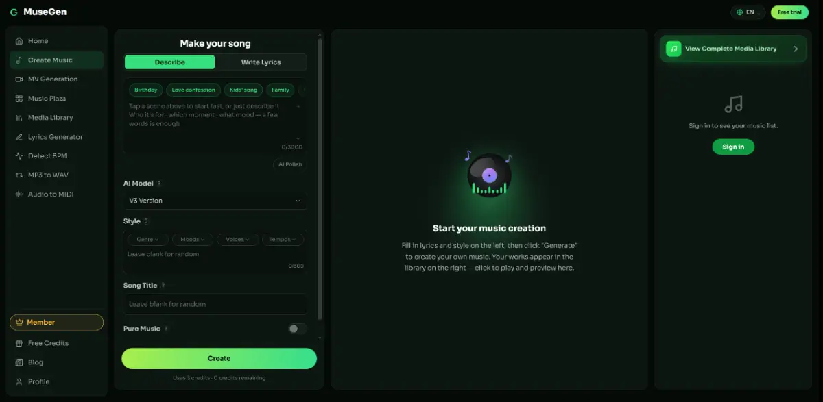MuseGen screenshot 3