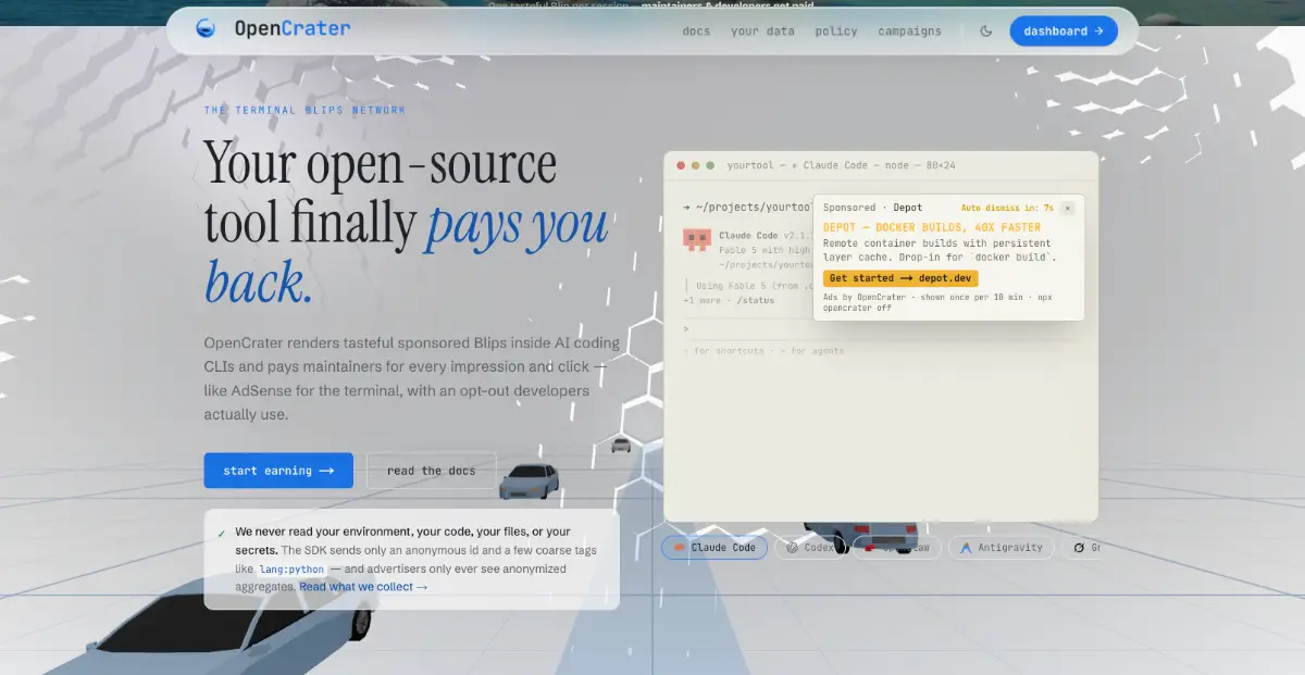 OpenCrater screenshot 1