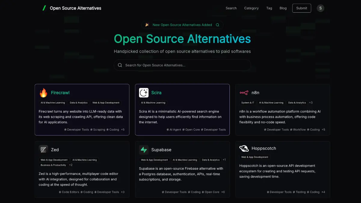 Open Source Alternatives screenshot 3