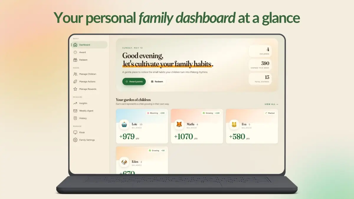 Our Family Habits App screenshot 1
