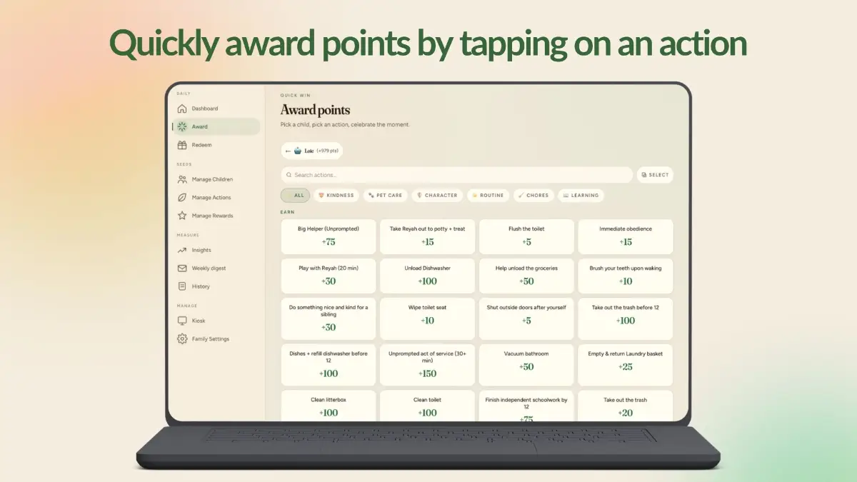 Our Family Habits App screenshot 2