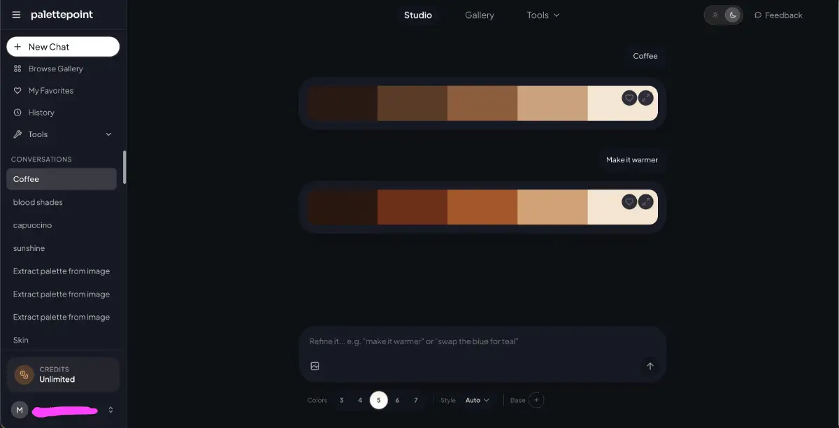 PalettePoint.com screenshot 2