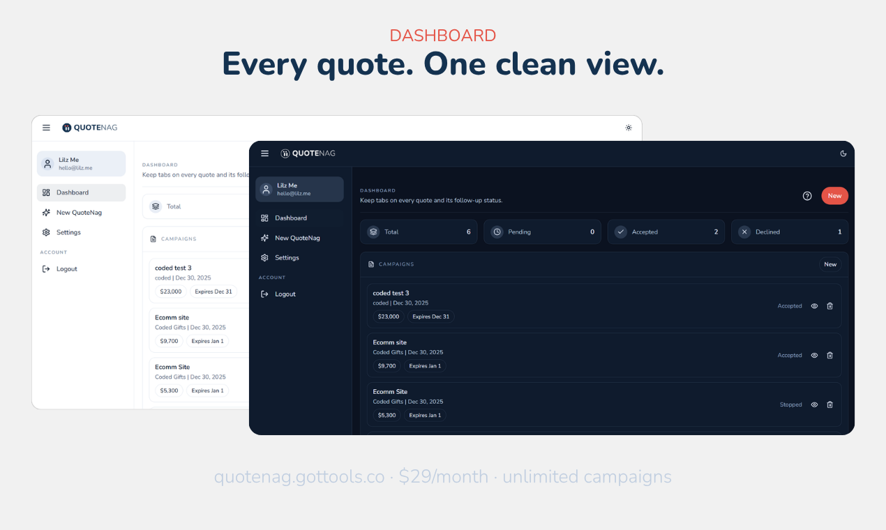 QuoteNag screenshot 2