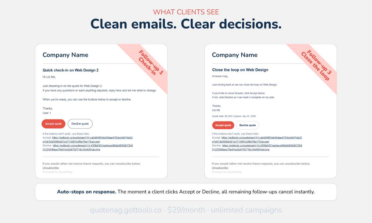 QuoteNag screenshot 1