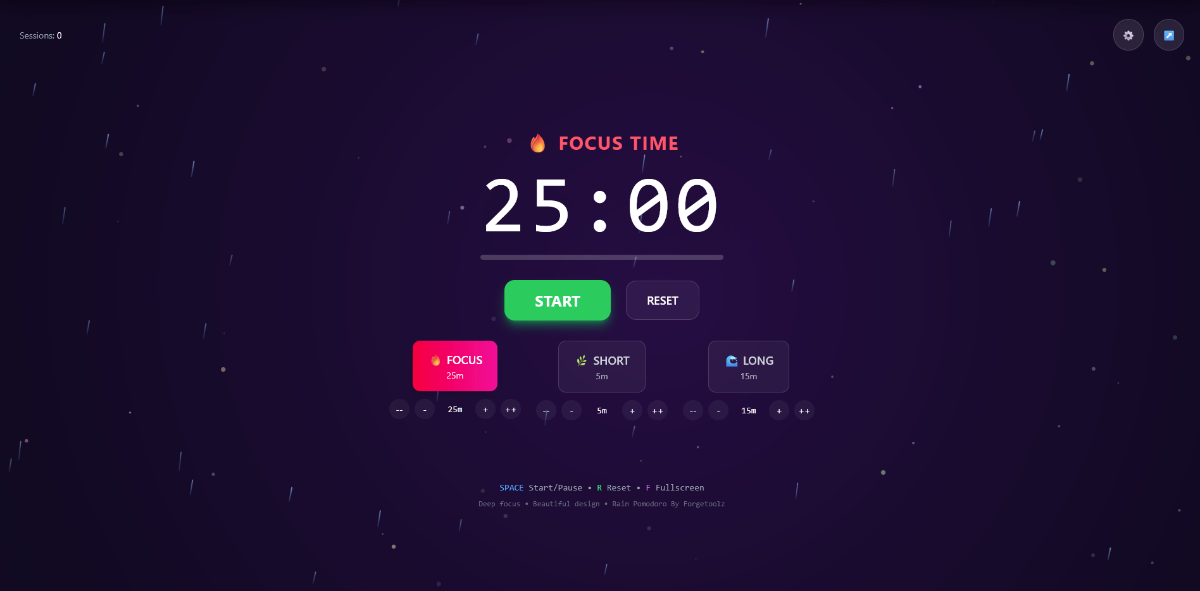 Rain Pomodoro screenshot 1
