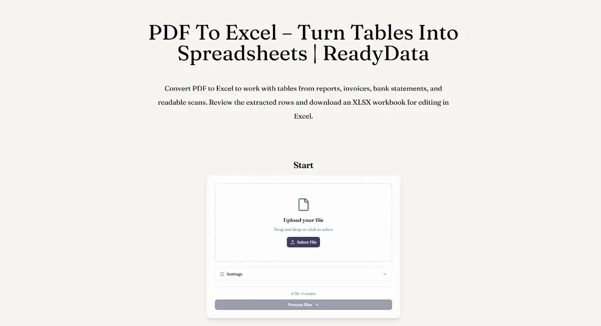 Readydata screenshot 1