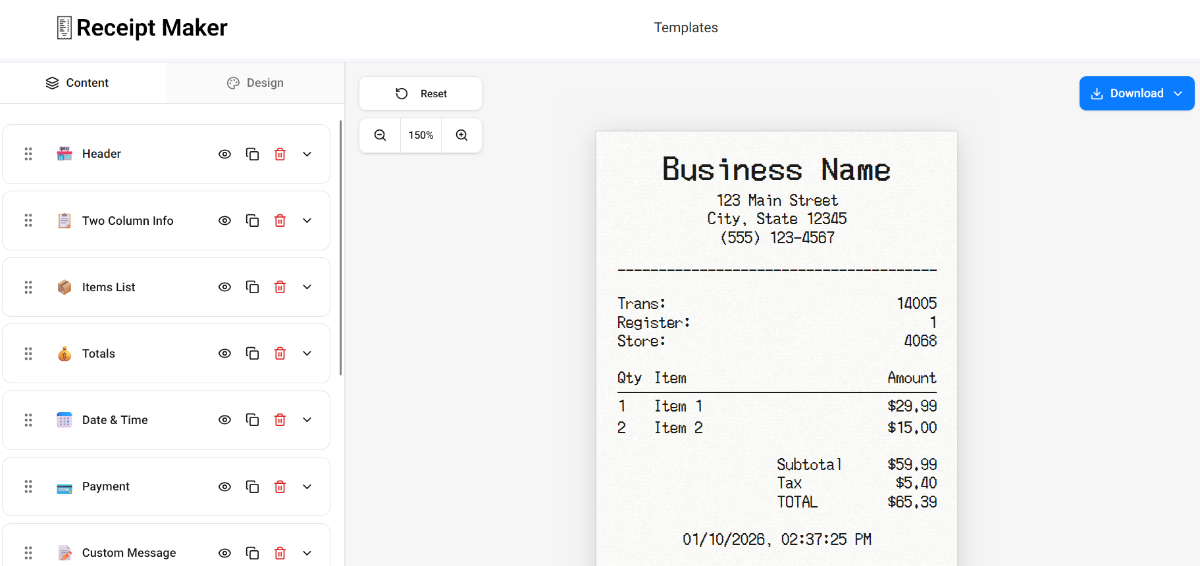 Receipt Maker screenshot 2