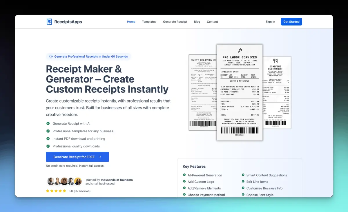 ReceiptsApps screenshot 1