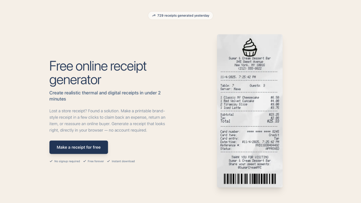 Receipts Maker screenshot 2