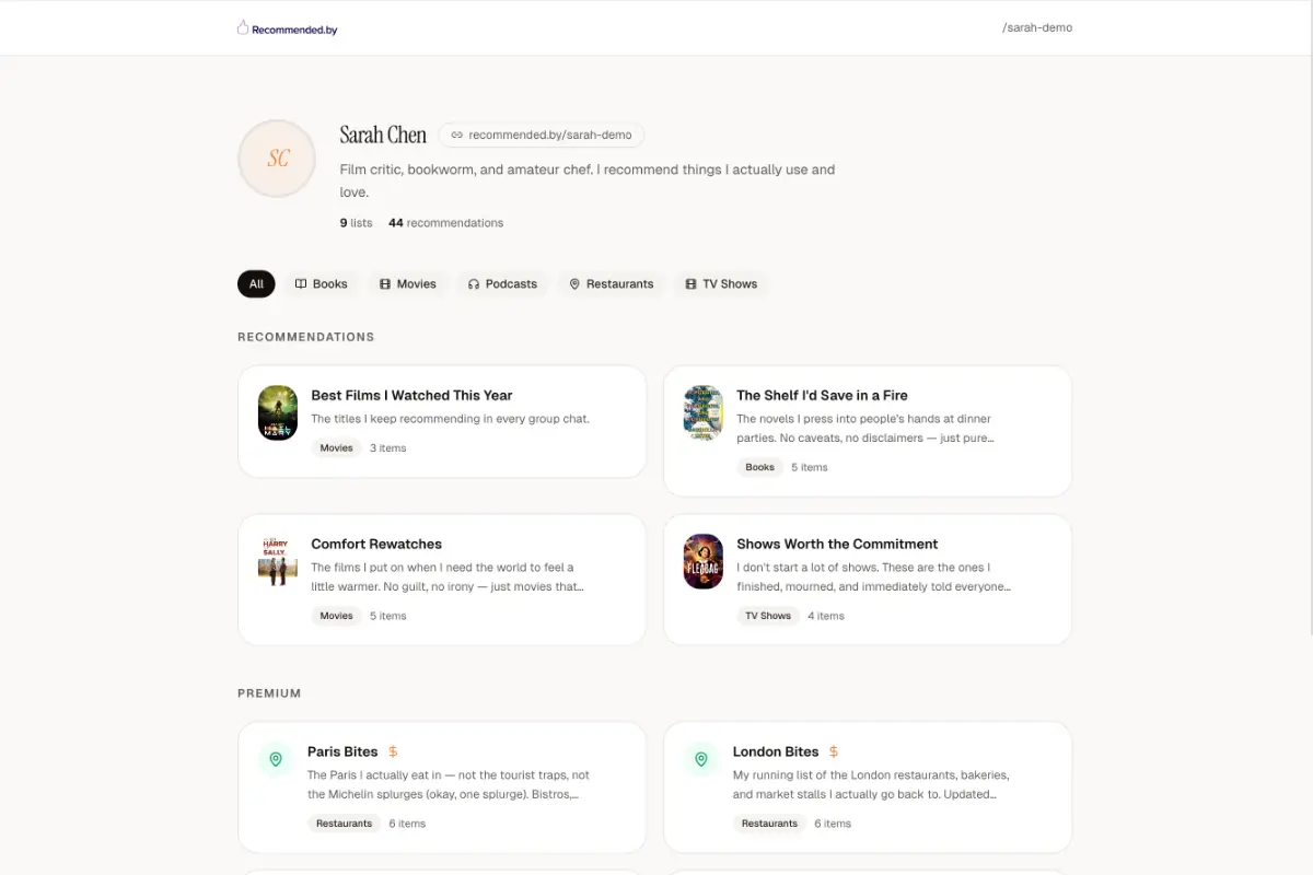 recommendedby screenshot 2