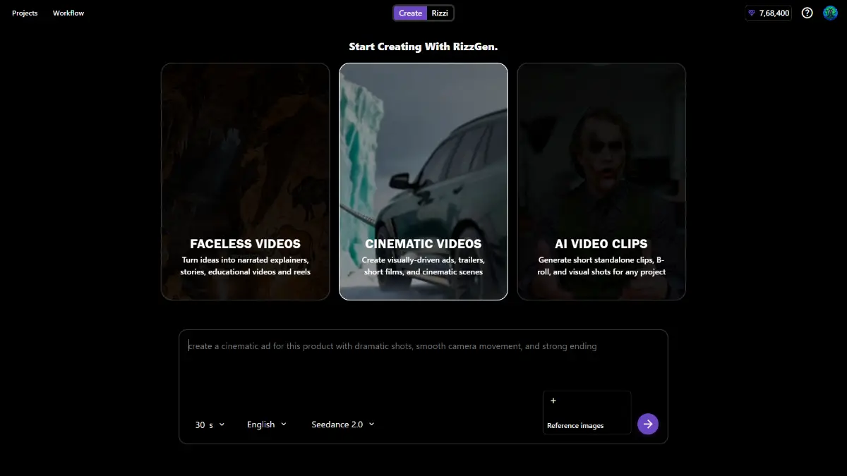 RizzGen screenshot 2