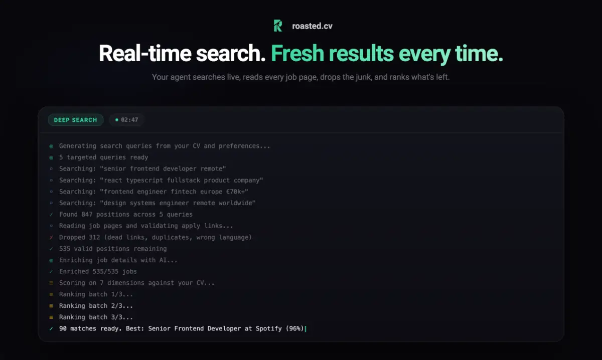 RoastedCV screenshot 1