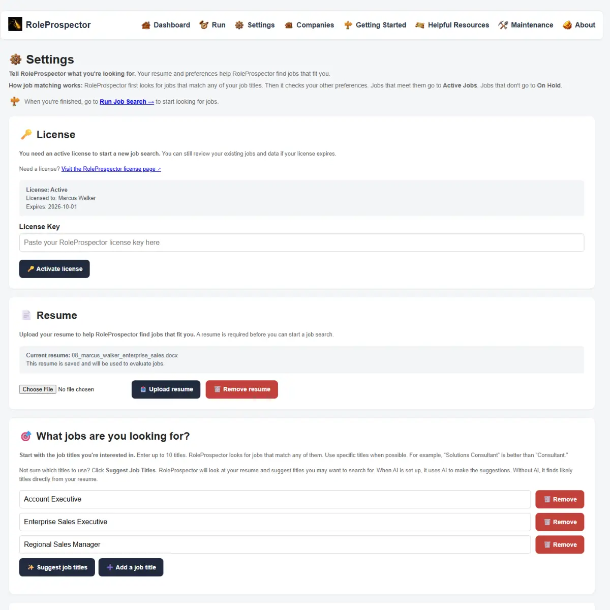 RoleProspector screenshot 3