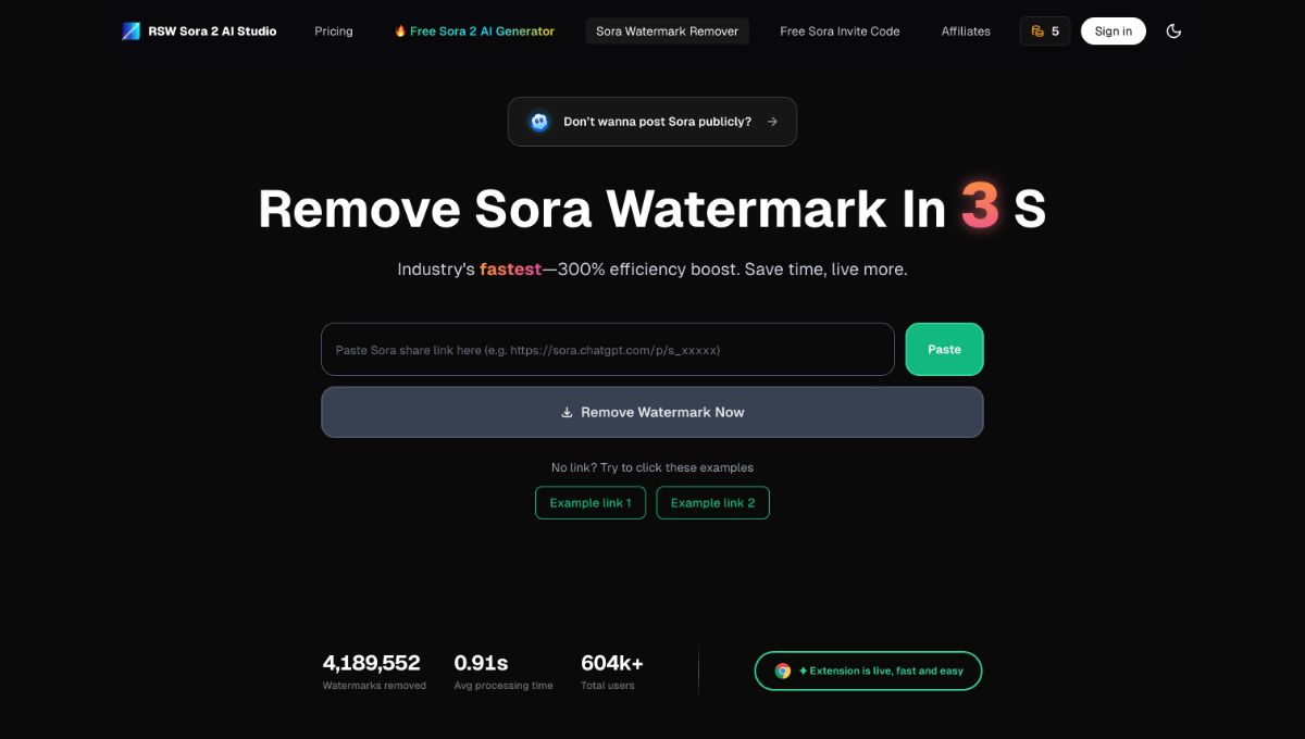 RSW Sora 2 AI Studio product image