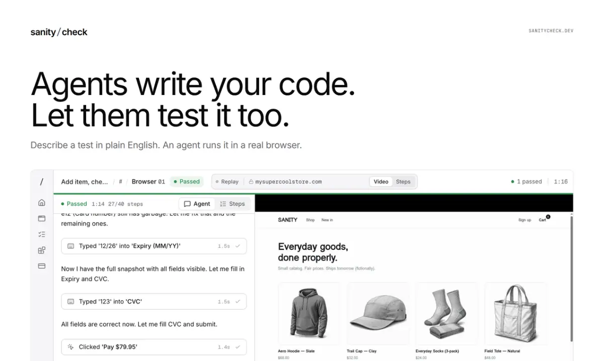 SanityCheck screenshot 2