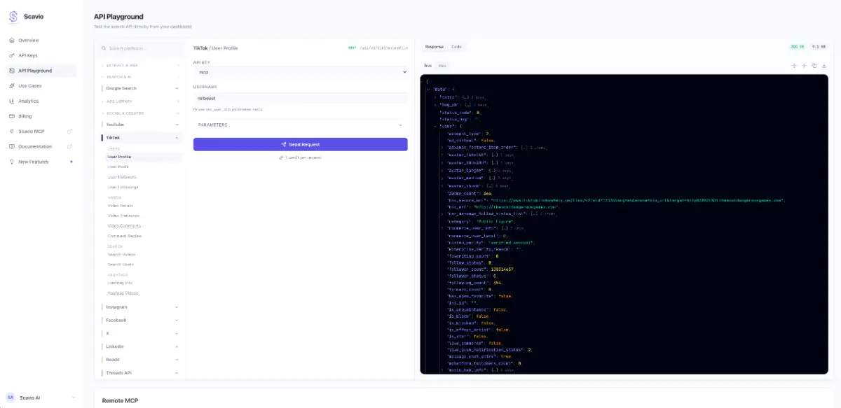 Scavio AI screenshot 2