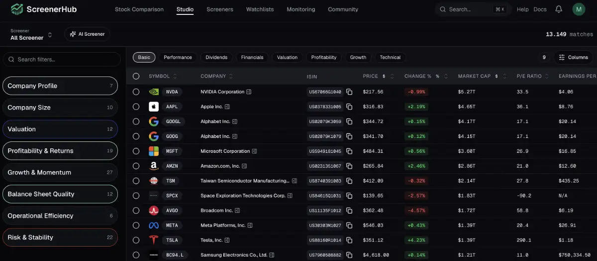 ScreenerHub screenshot 1