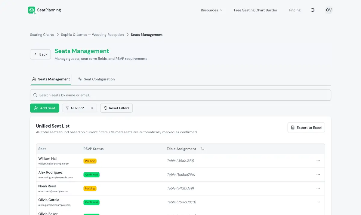 SeatPlanning screenshot 2