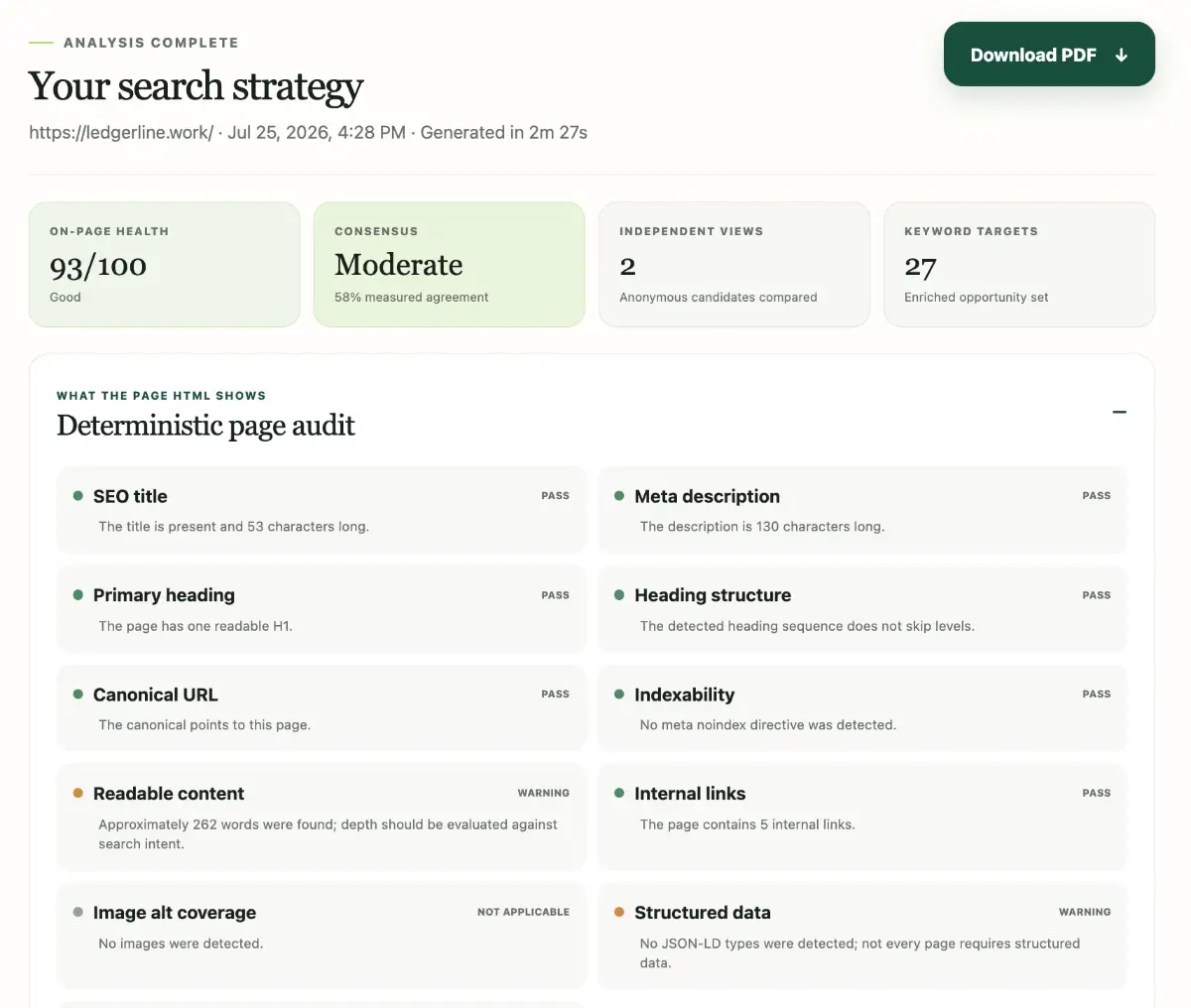 SEO Consensus screenshot 2