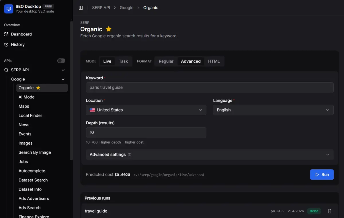 SEODesktop screenshot 2