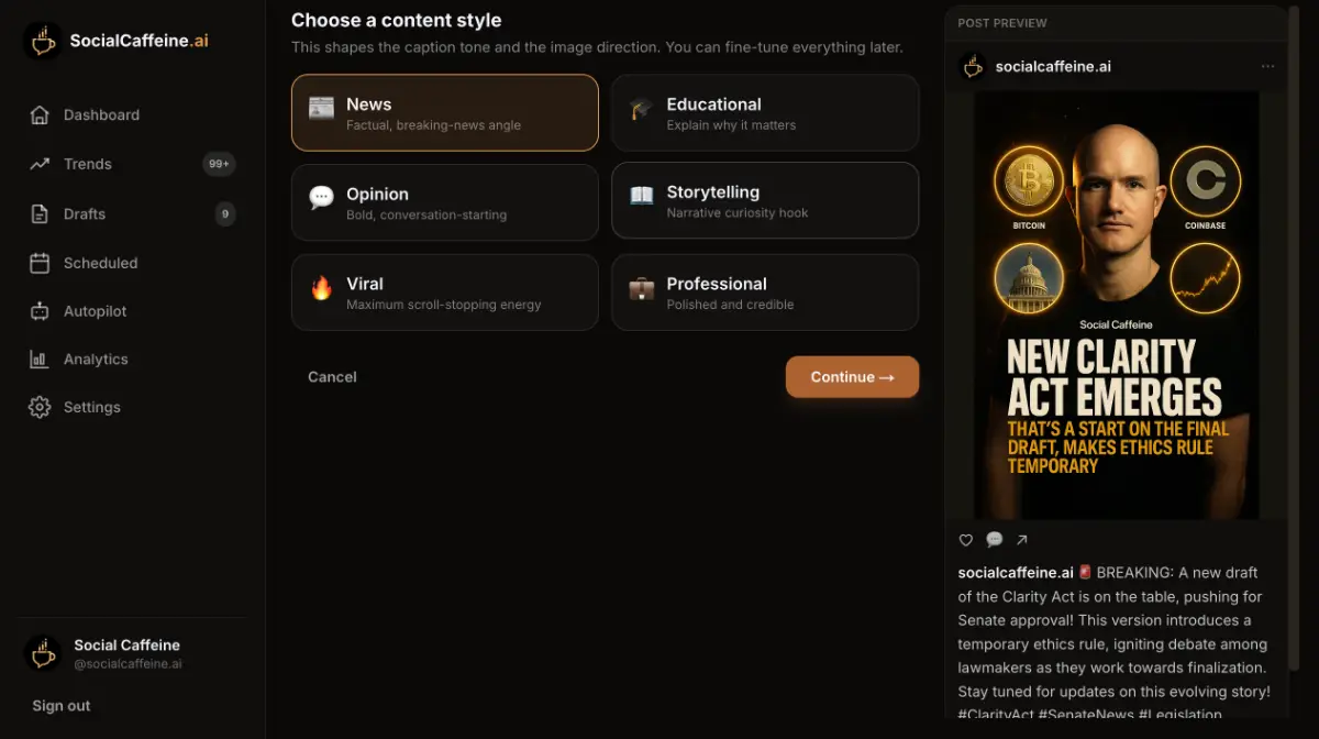 Social Caffeine AI screenshot 3