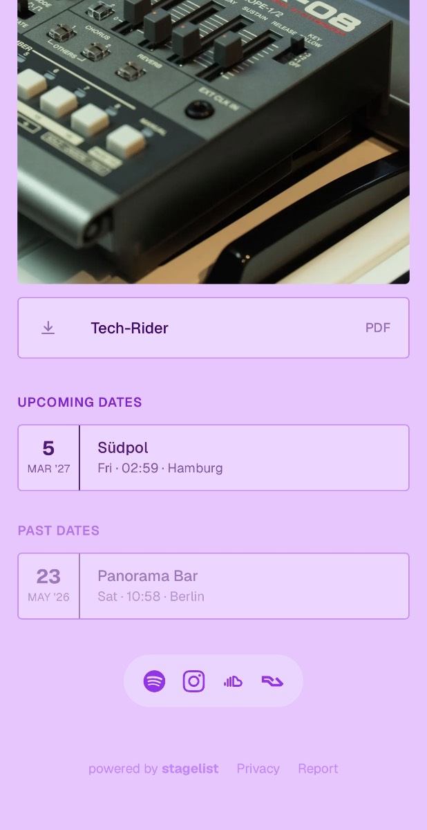 stagelist.pro screenshot 1