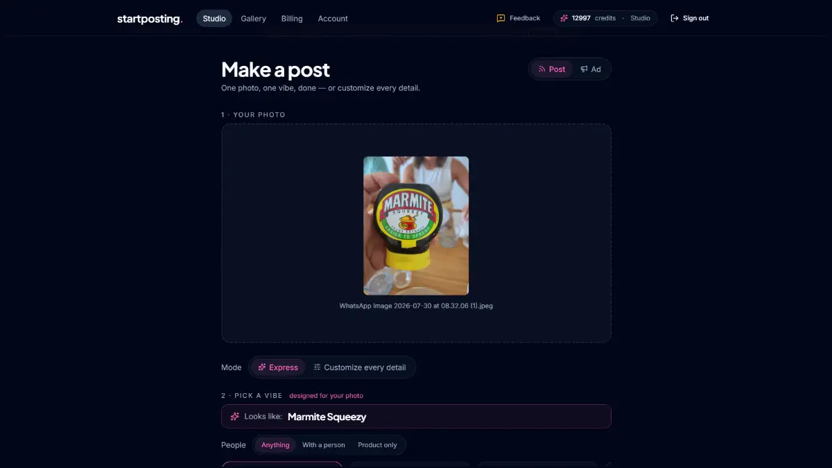 startposting screenshot 2