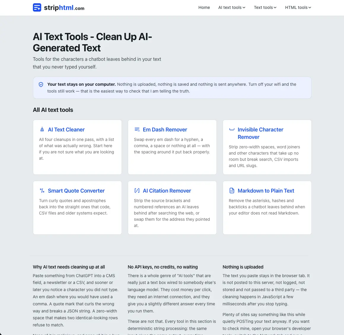 StripHTML screenshot 2