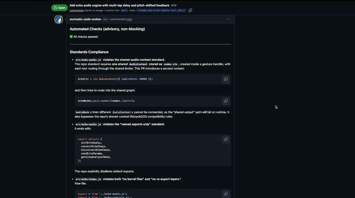 Surmado Code Review screenshot 3