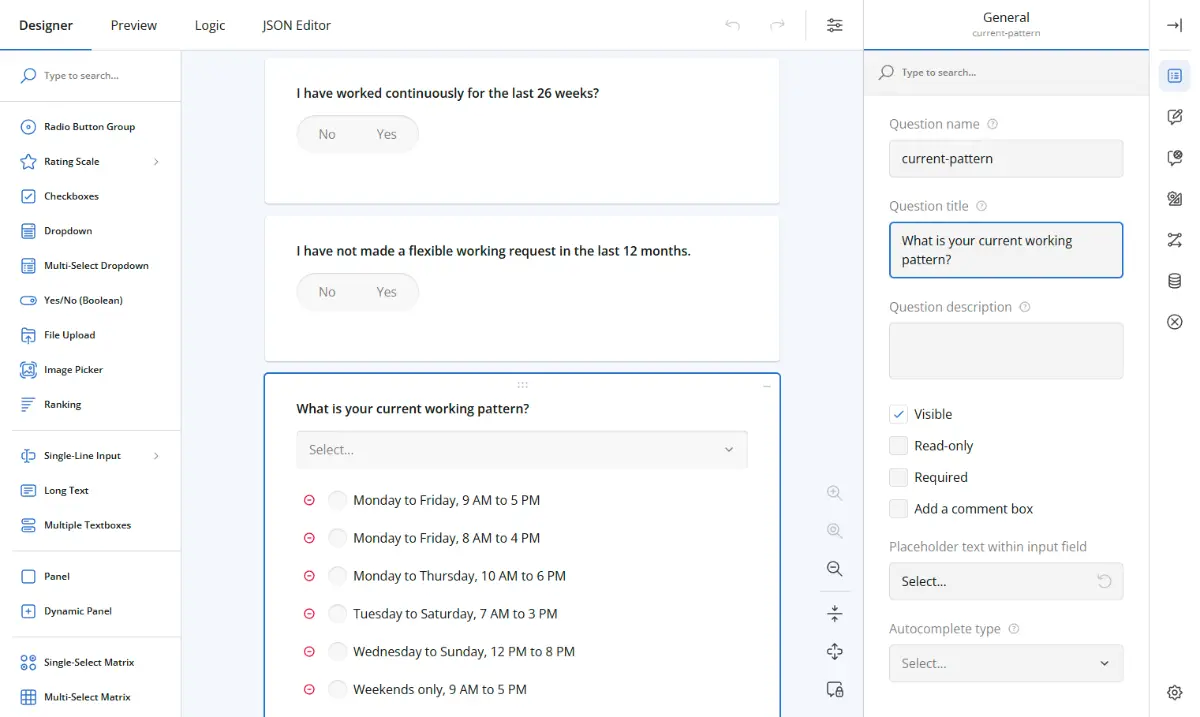 SurveyJS screenshot 3