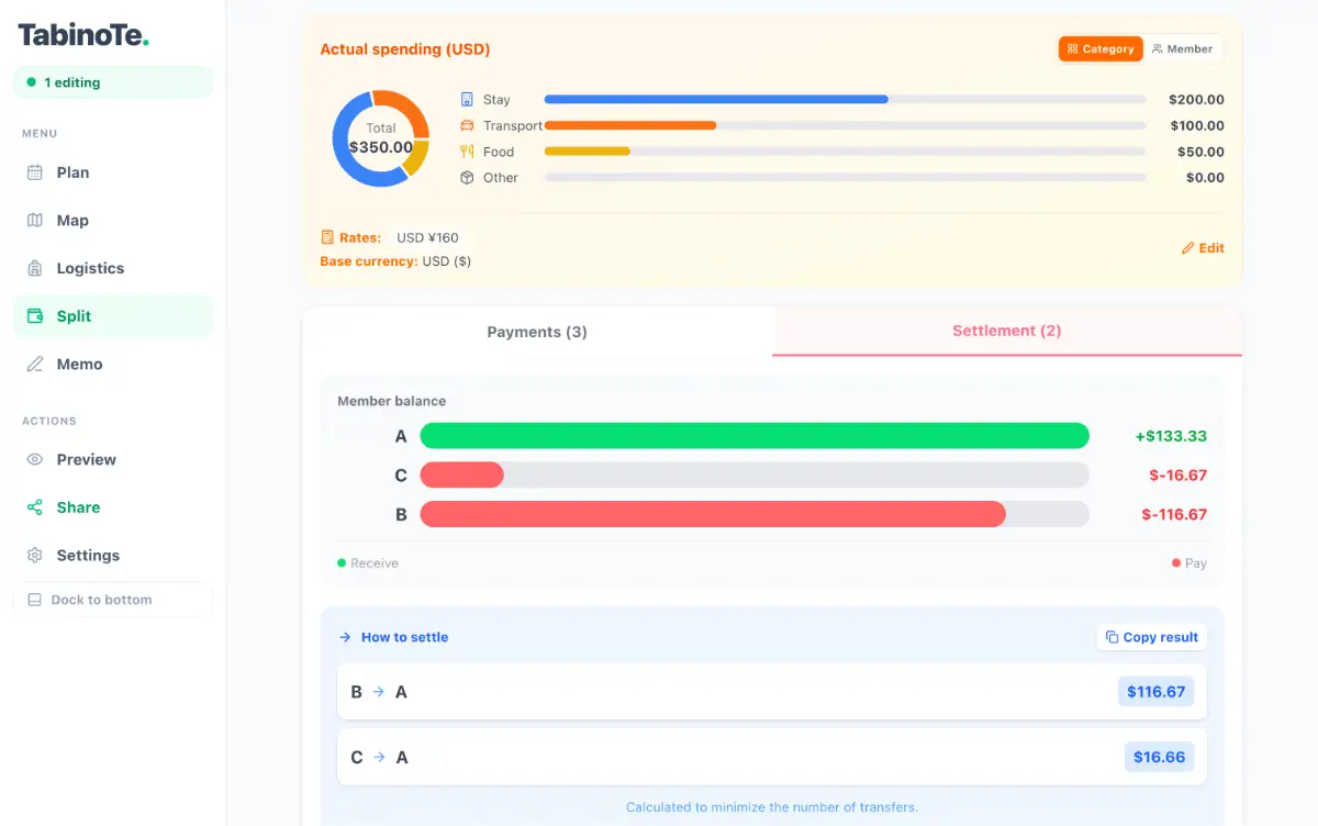 TabinoTe screenshot 1