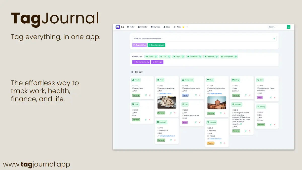TagJournal screenshot 2