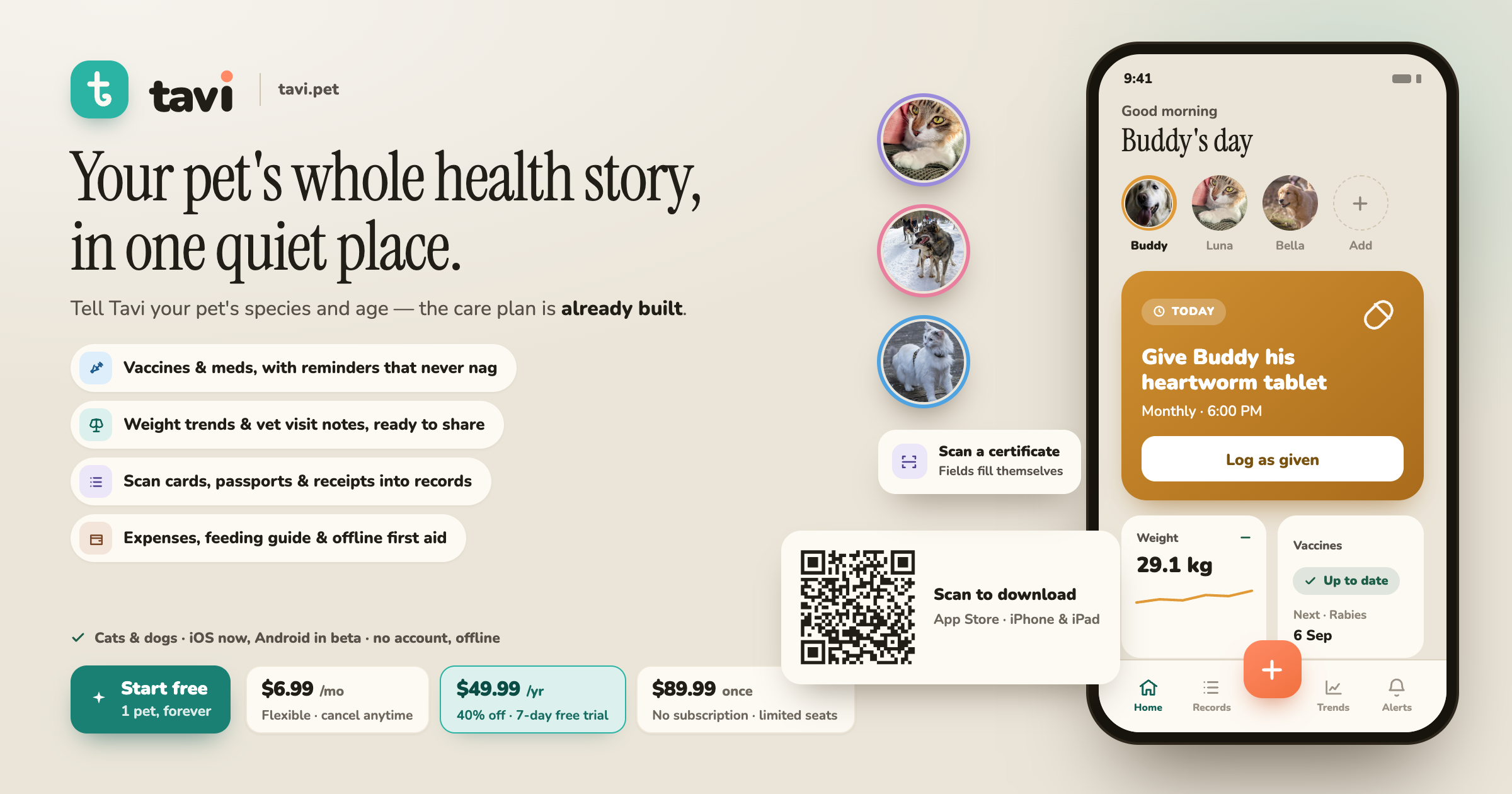 Tavi : Pet Health Tracker screenshot 2