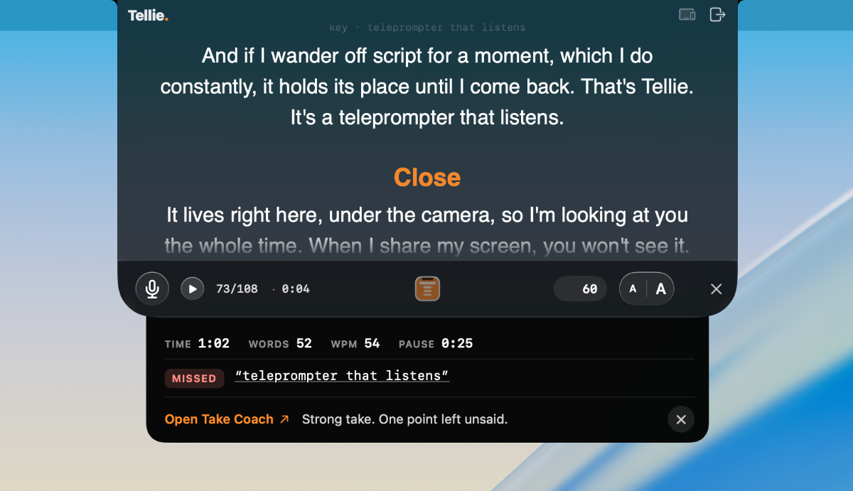 Tellie screenshot 1