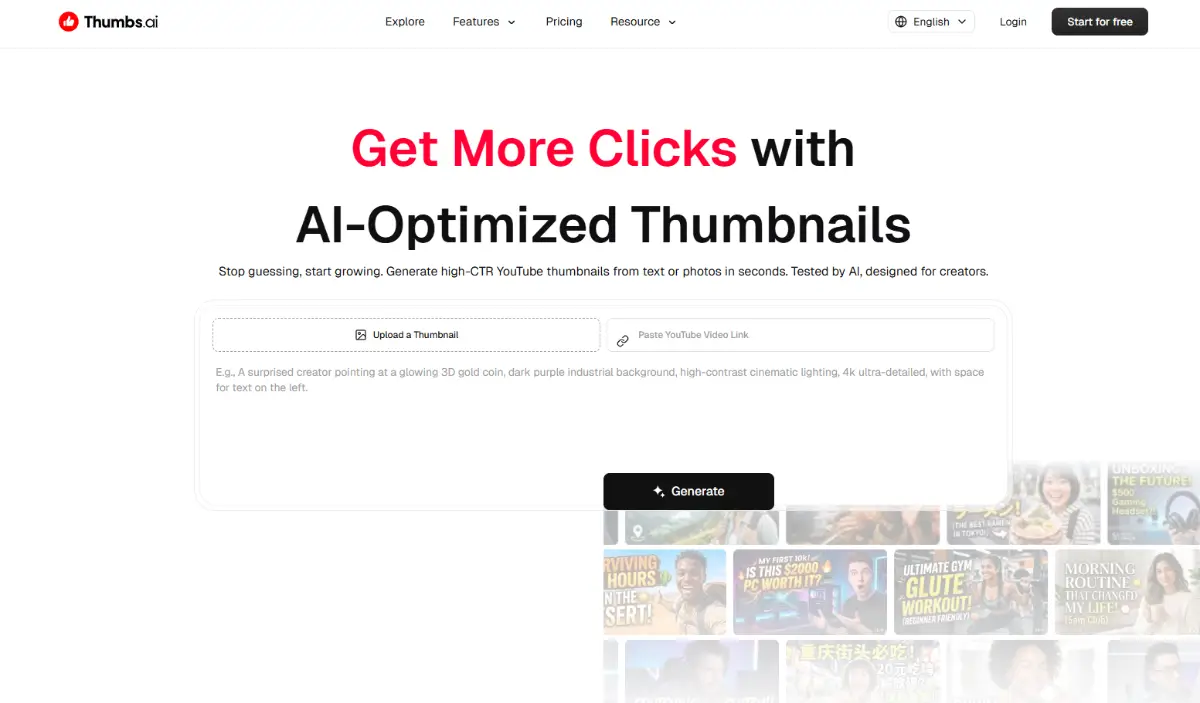 Thumbs.ai screenshot 1