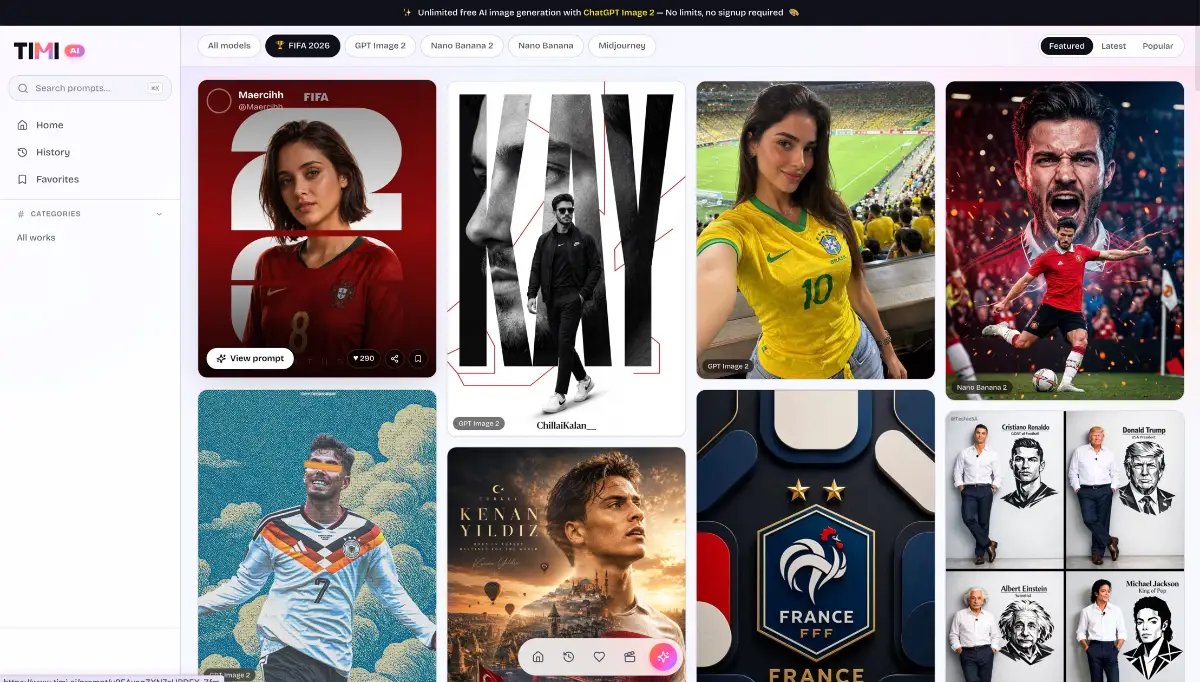 Timi AI-Free prompt gallery screenshot 2