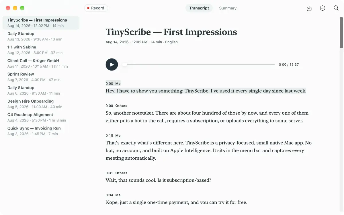 TinyScribe screenshot 3
