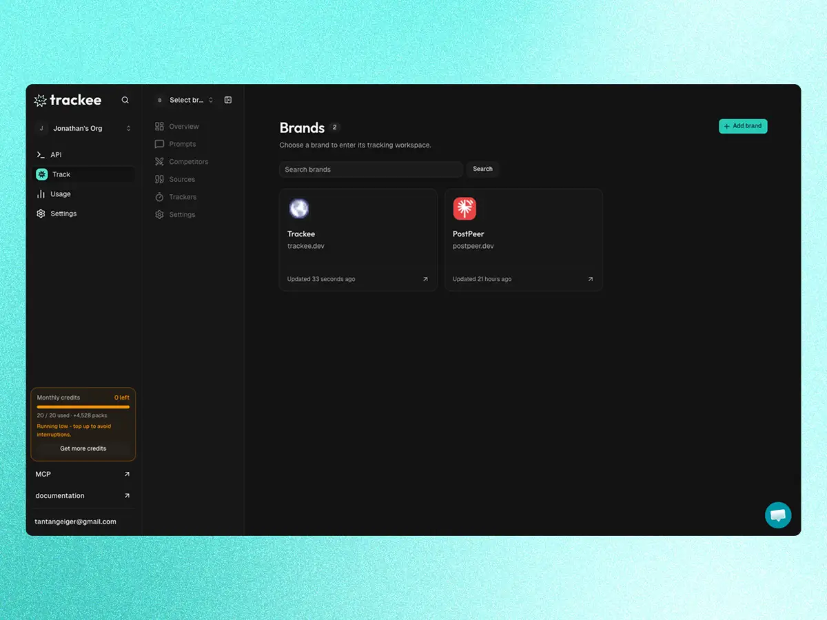 Trackee screenshot 1