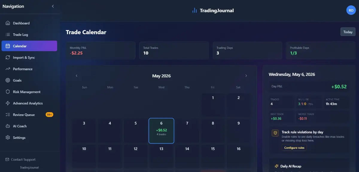 TradingJournal screenshot 1