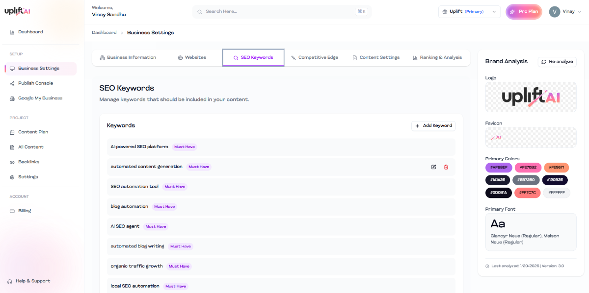 UpliftAI SEO on Autopilot screenshot 3