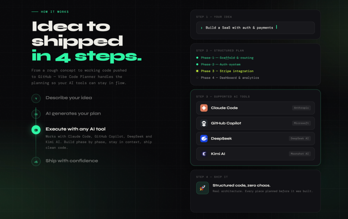 Vibe Code Planner screenshot 1