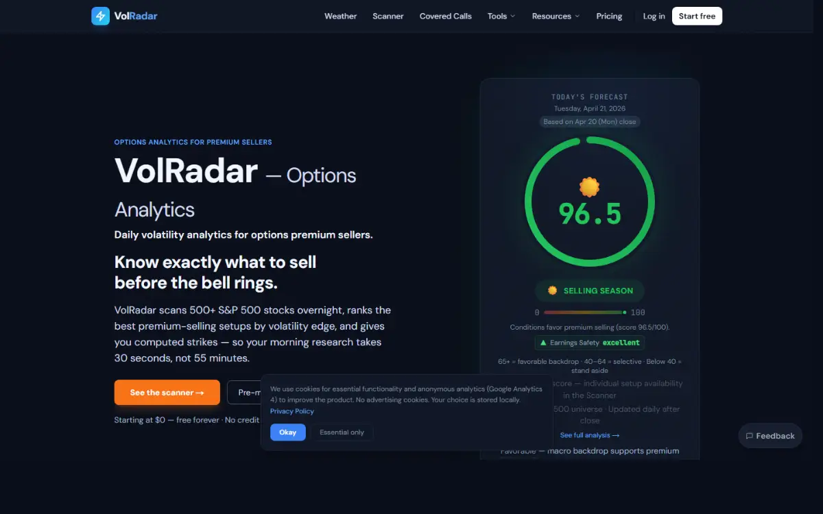 VolRadar screenshot 1