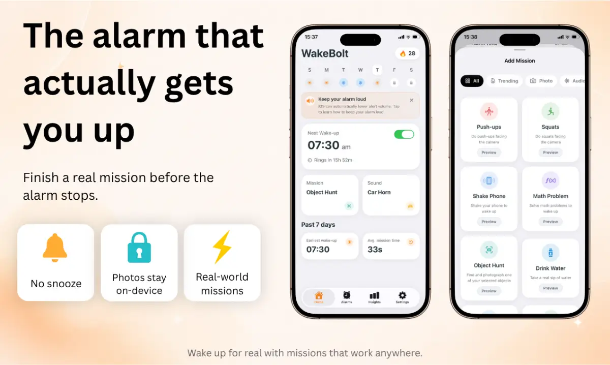 WakeBolt: Mission Alarm Clock screenshot 2